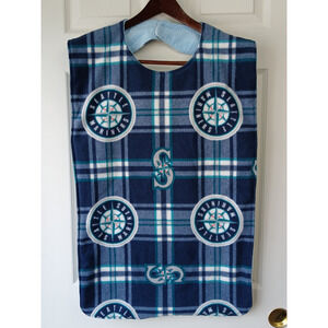 Handmade Adult Bib flannel terry cloth single patch hook-loop closure 34"x19.5"